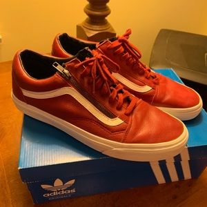 Red Leather Old Skool Vans
